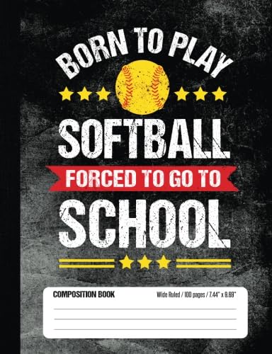 Foto 1 | Libro De Composición Genérica Born To Play Softbol 100 Páginas - Venta Internacional.