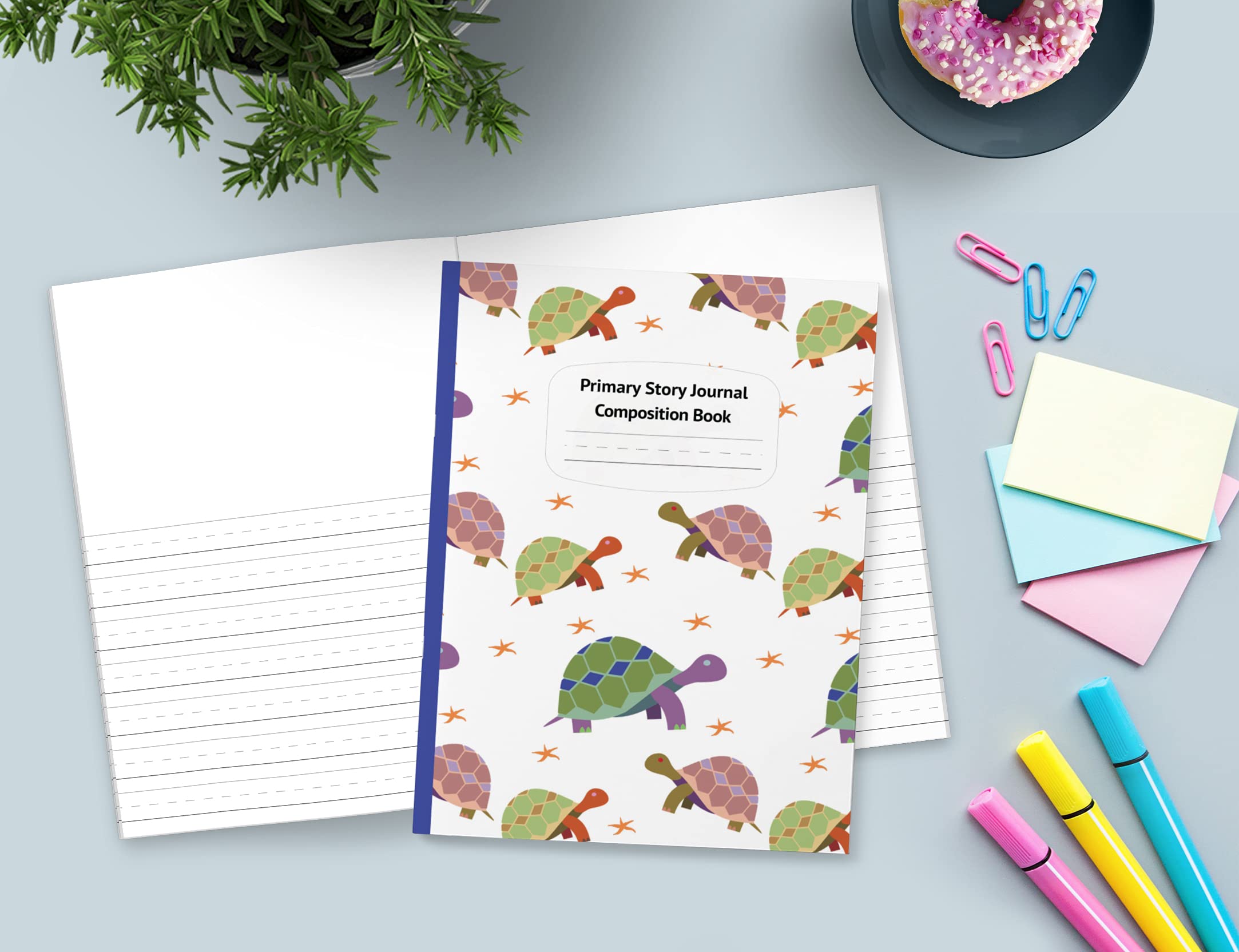 Foto 3 pulgar | Libro De Composición Tortugas Y Estrellas De Mar De Grado K-2 Para Dibujar Y Escribir - Venta Internacional.
