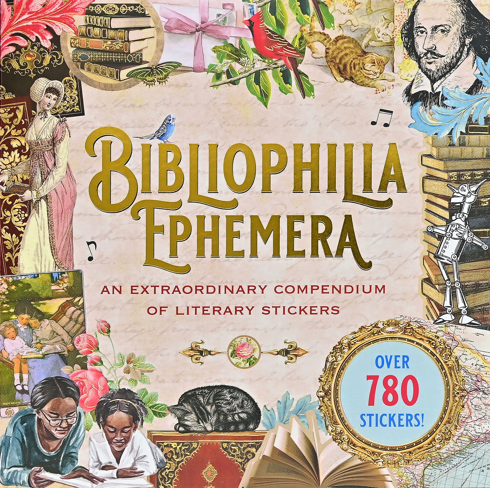 Libro De Pegatinas Peter Pauper Press Bibliophilia Ephemera 780+ - Venta Internacional.