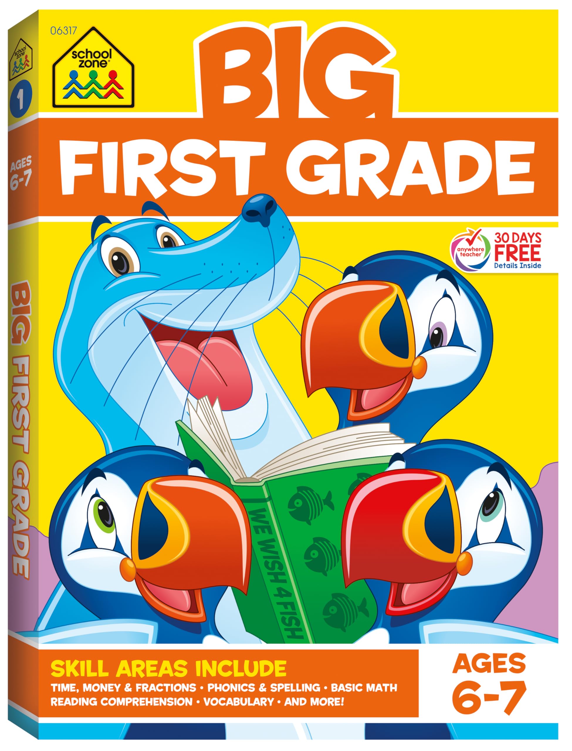Cuaderno De Ejercicios School Zone Big First Grade  320 Páginas  6-7 Años - Venta Internacional.