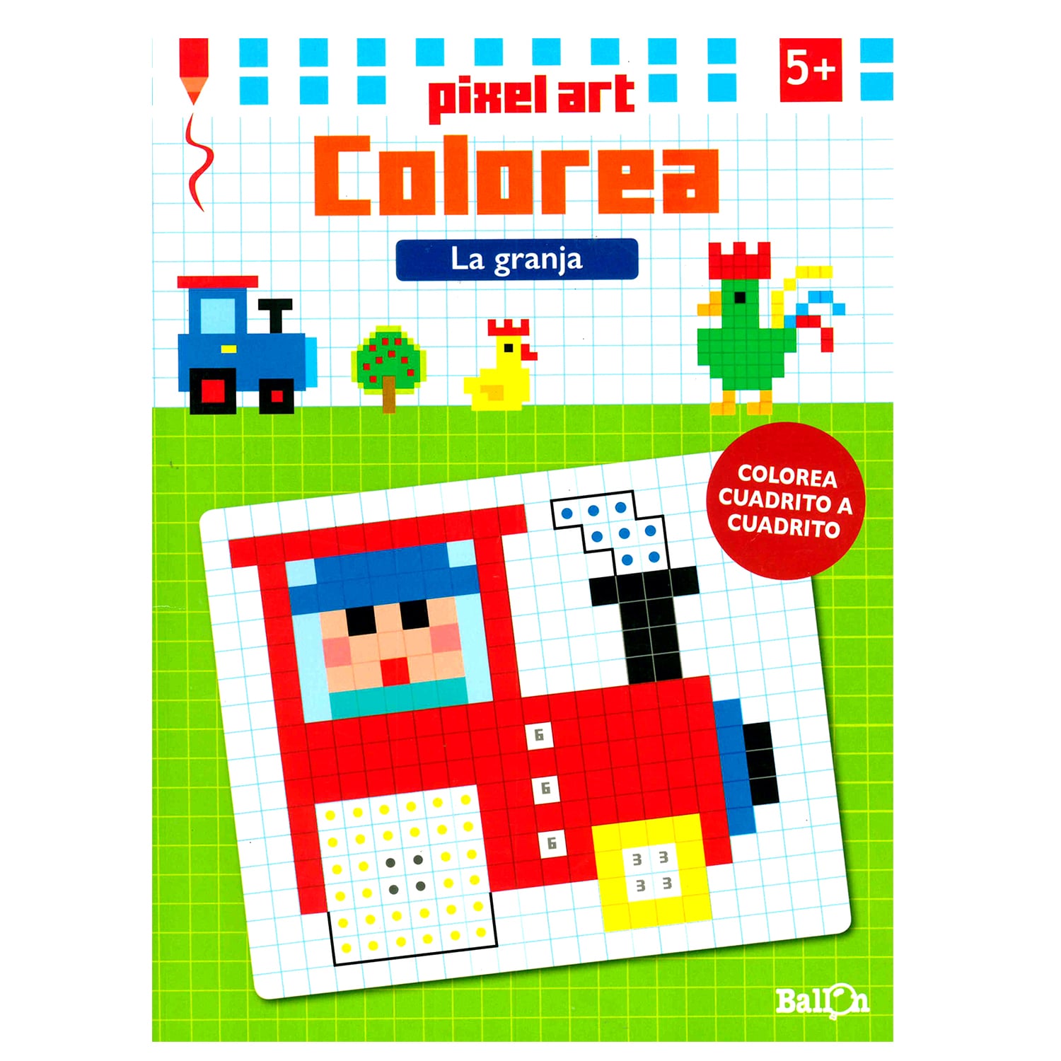 Libro La Granja Pixel Art Ballon Rústica Verde $220