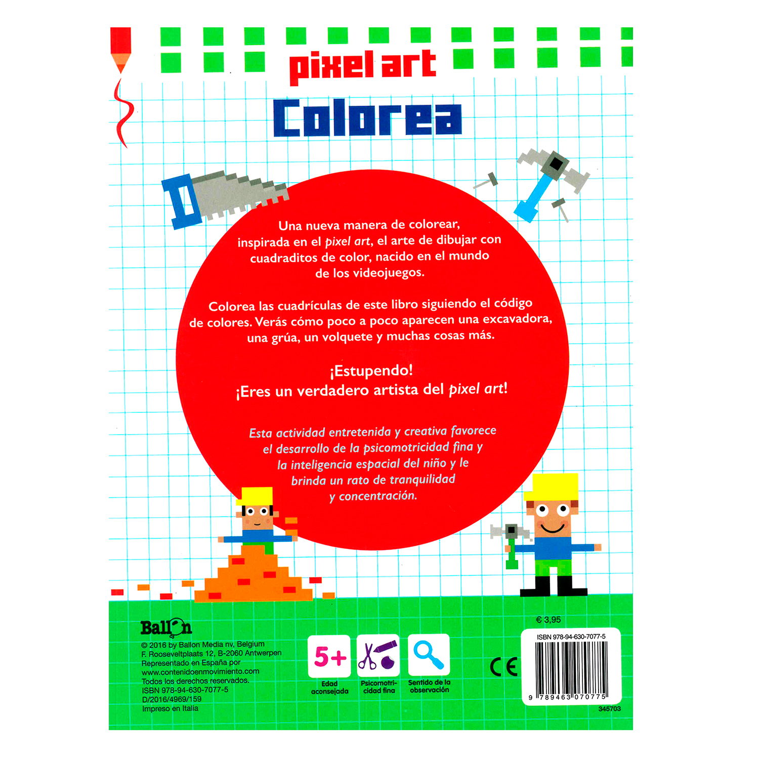Foto 3 pulgar | Libro En La Obra Pixel Art Ballon Rústica Multicolor