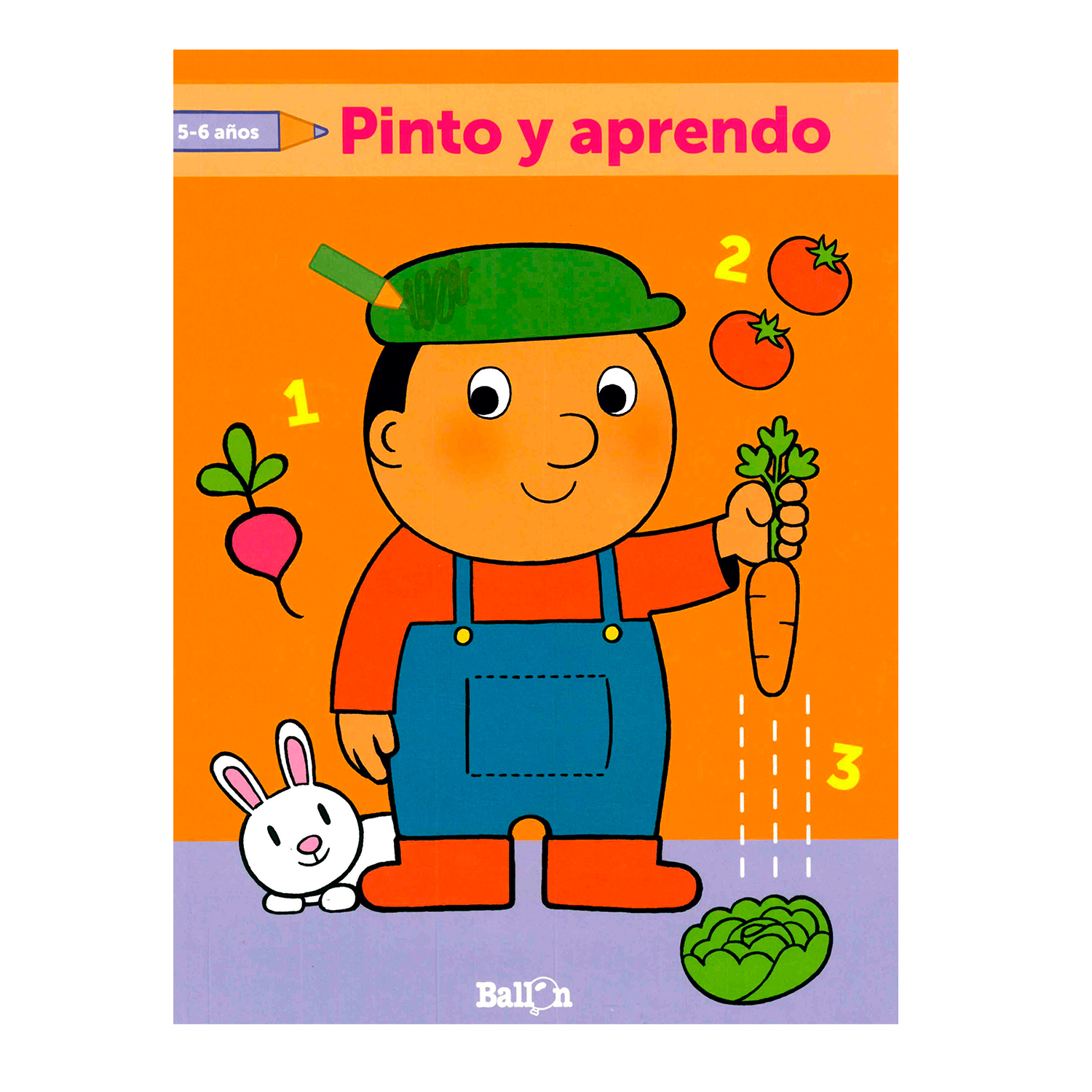 Libro Pinto y Aprendo 5-6 Años Ballon Rústica Anaranjado