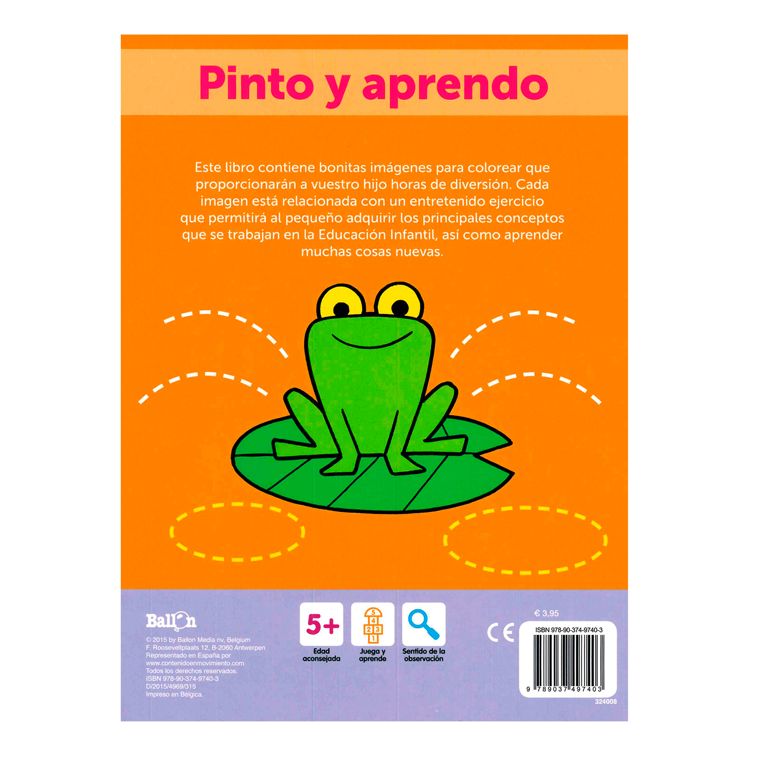 Foto 3 pulgar | Libro Pinto y Aprendo 5-6 Años Ballon Rústica Anaranjado