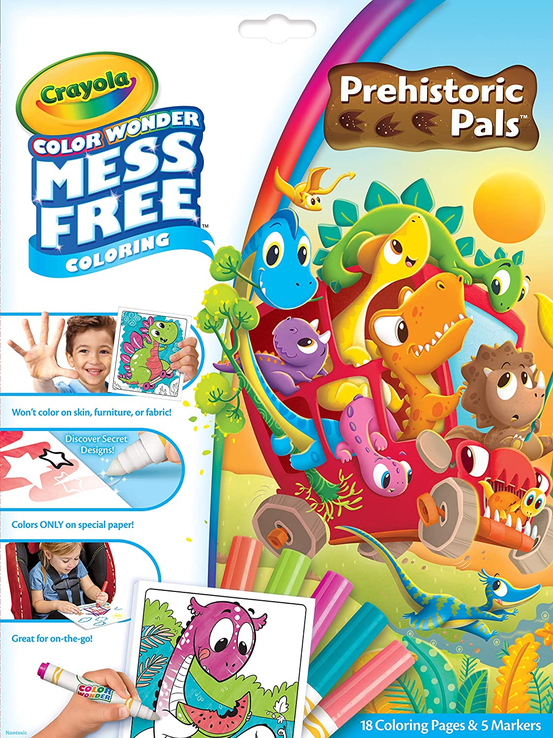 Venta Internacional- Marcadores y Papel Especial Crayola color Wonder Prehistoric Pals