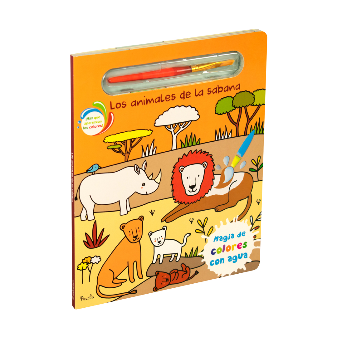 Libro Infantil Para Colorear: Magia De Los Colores Con Agua Los Animales De La Sabana