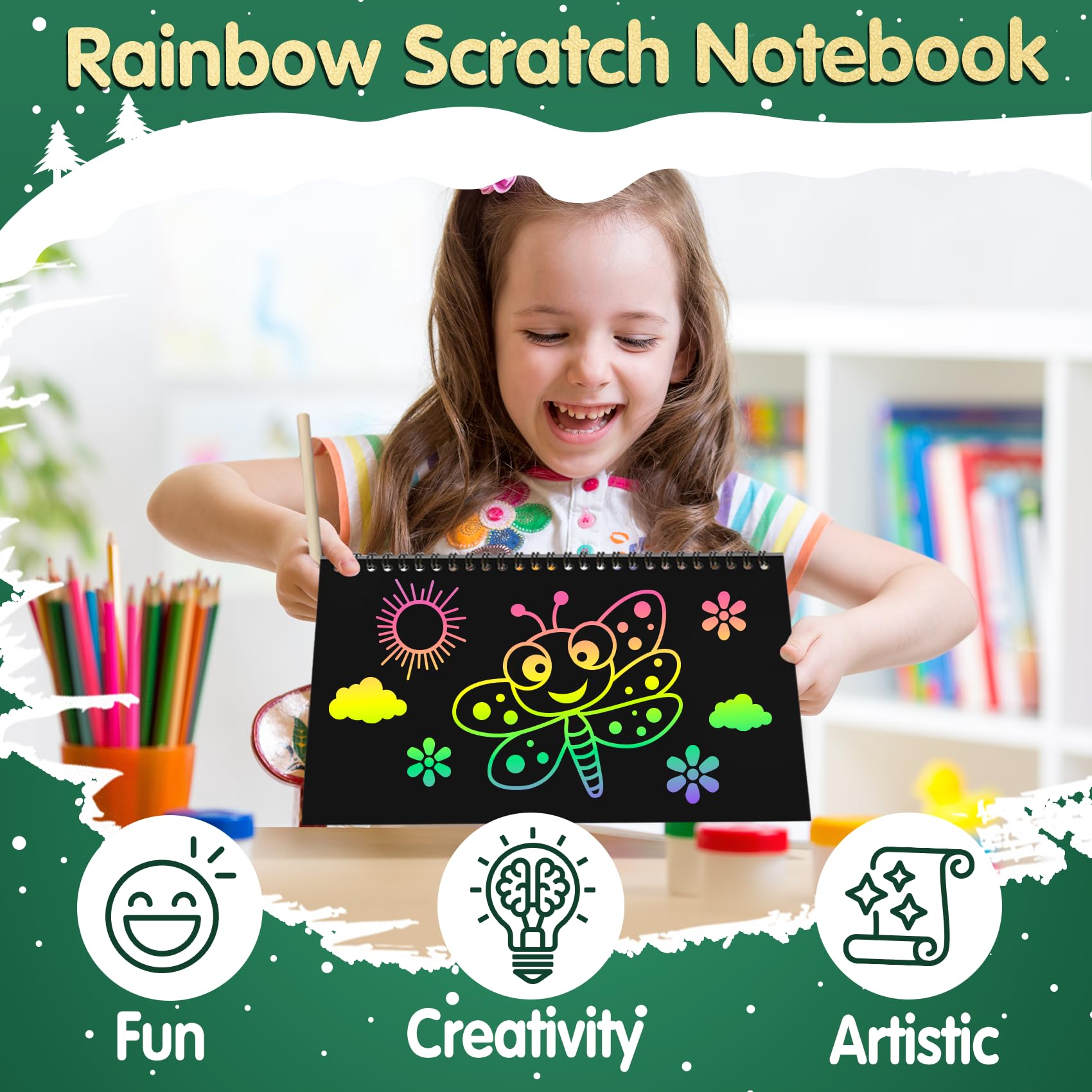 Foto 4 pulgar | Libreta Party Favors Zmlm Rainbow Scratch Art Para Niños, Paquete De 24 - Venta Internacional.