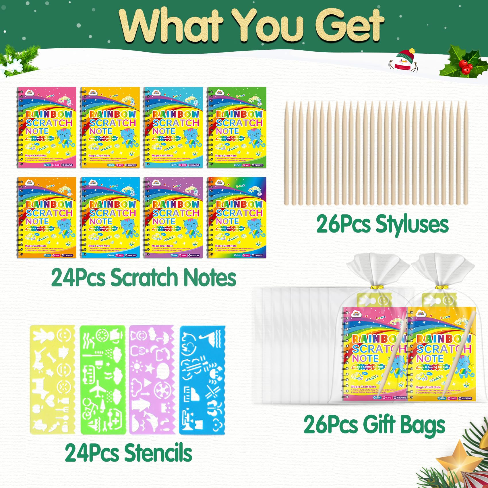 Foto 4 | Libreta Party Favors Zmlm Rainbow Scratch Art Para Niños, Paquete De 24 - Venta Internacional.