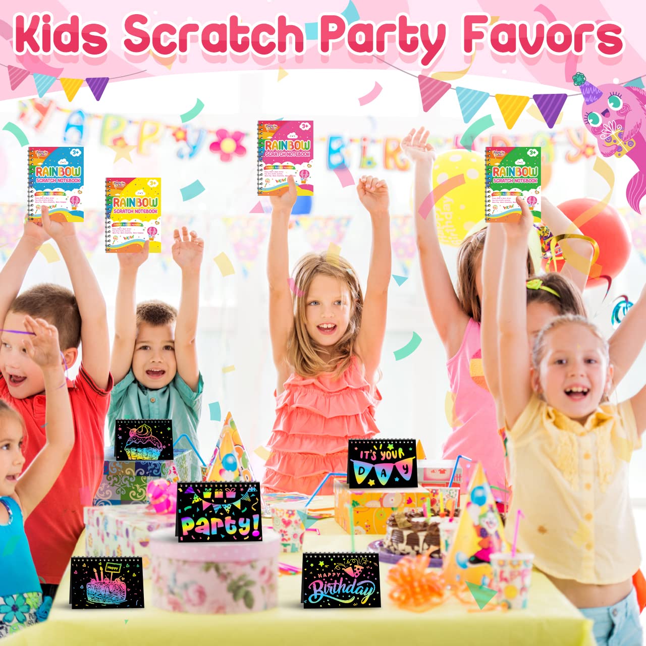 Foto 4 pulgar | Libreta Scratch Art Party Favors Feredo Kids Rainbow, Paquete De 16 - Venta Internacional.