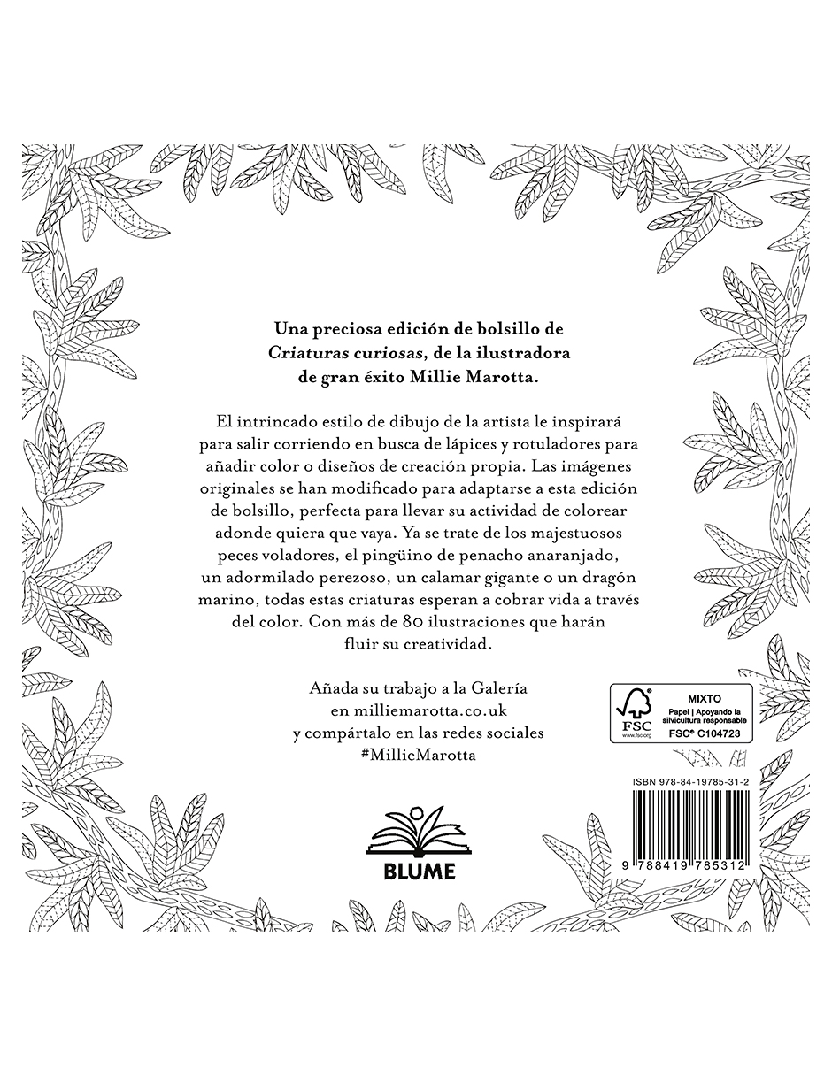 Foto 5 pulgar | Mini. Criaturas Curiosas Millie Marotta Blume Tapa Blanda