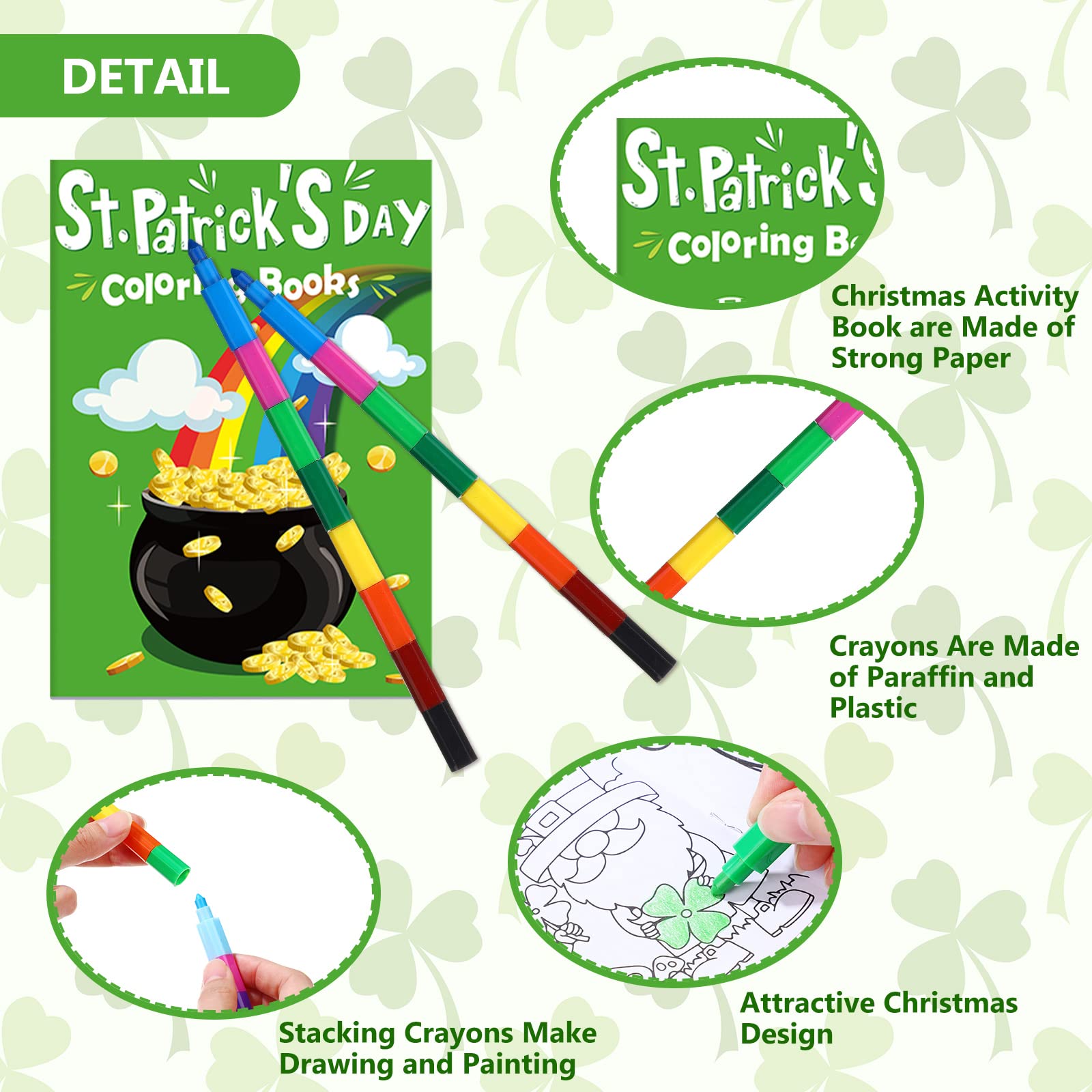 Foto 4 pulgar | Libros Para Colorear Divertidos Para El Día De San Patricio Para Niños Con Crayones X24 - Venta Internacional.