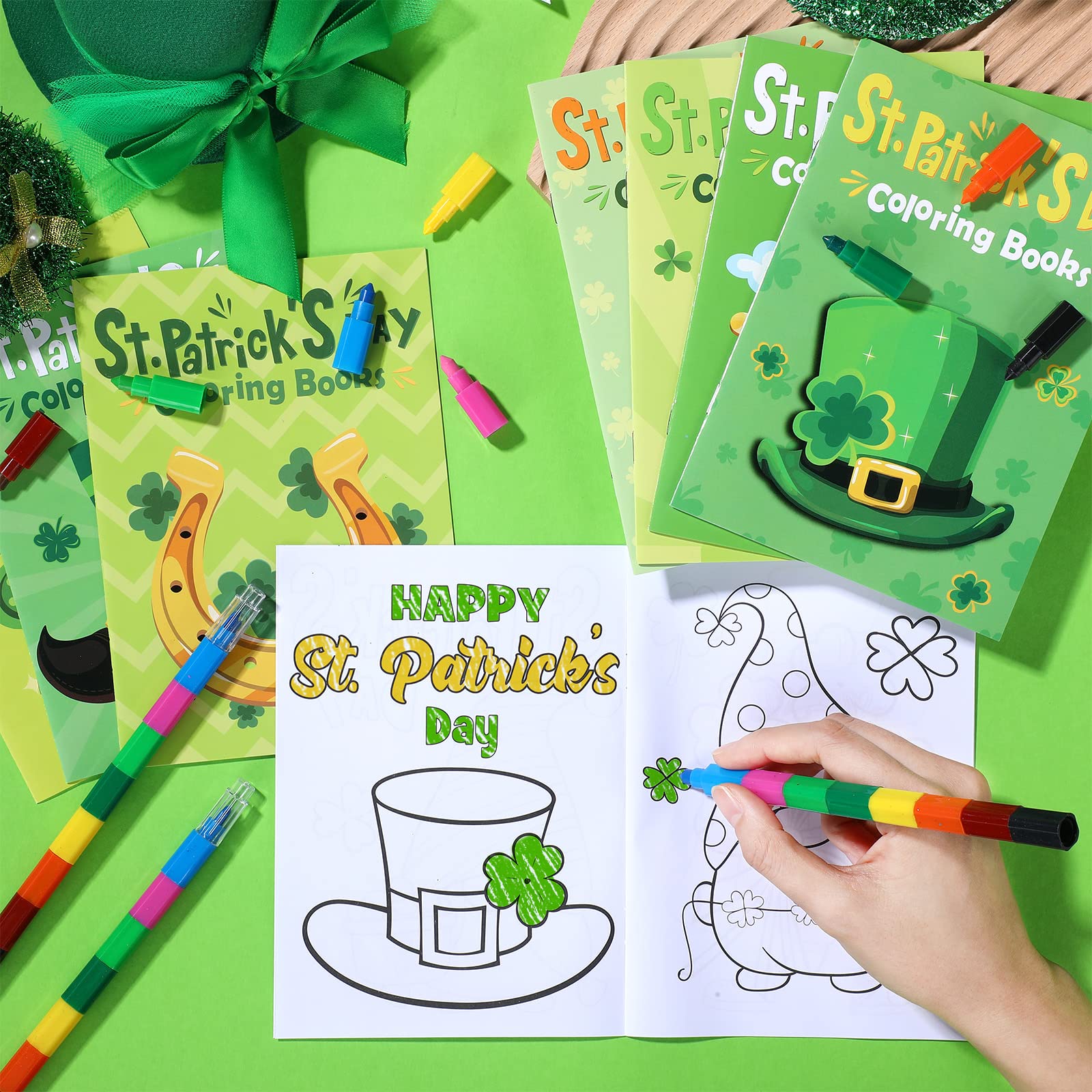 Foto 5 pulgar | Libros Para Colorear Divertidos Para El Día De San Patricio Para Niños Con Crayones X24 - Venta Internacional.