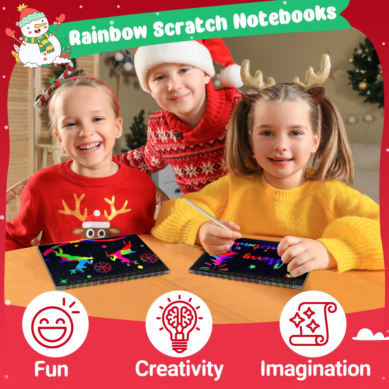 Foto 3 pulgar | Cuaderno Party Favors Zmlm Christmas Scratch Art, Paquete De 16 - Venta Internacional.