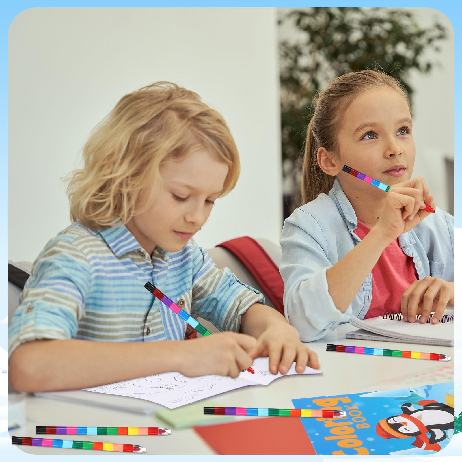 Foto 7 pulgar | Libros Para Colorear Funrous Winter Con Crayones Apilables, 24 Juegos - Venta Internacional.