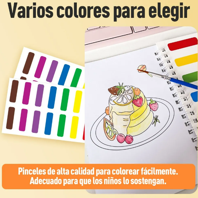 Foto 4 pulgar | Kit Creativo Xtellar De 24 Dibujos Para Colorear Con Pinceles De Acuarela - Explora Y Aprende Con Arte