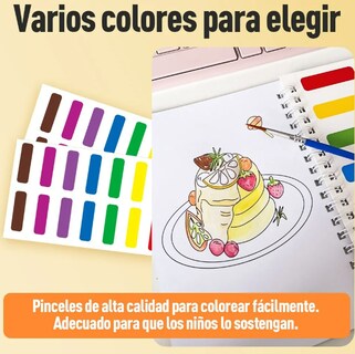 Foto 3 | Kit Creativo Xtellar De 24 Dibujos Para Colorear Con Pinceles De Acuarela - Explora Y Aprende Con Arte