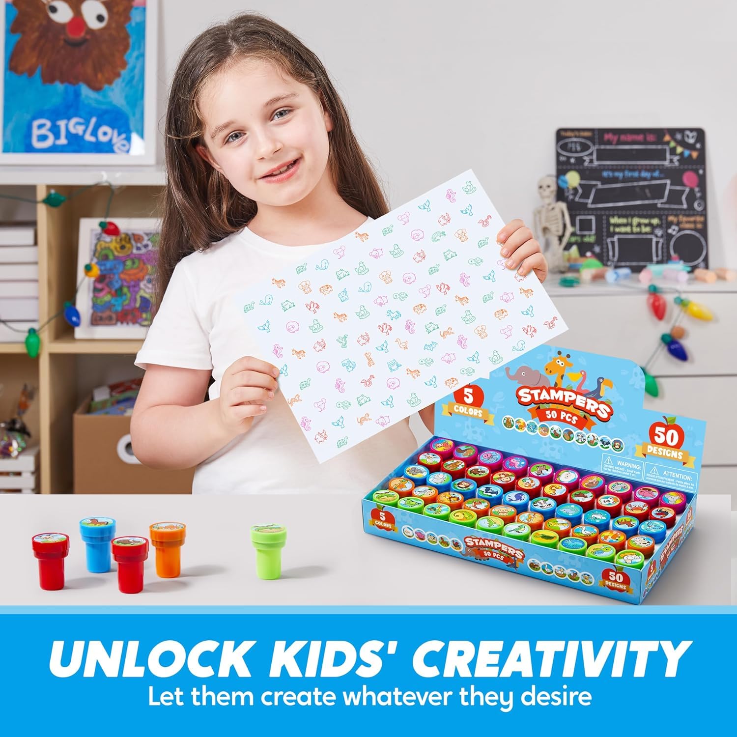 Foto 6 pulgar | Juego De Sellos Joyin Animal  50 Unidades  Para Niños  Con 50 Diseños Diferentes - Venta Internacional.