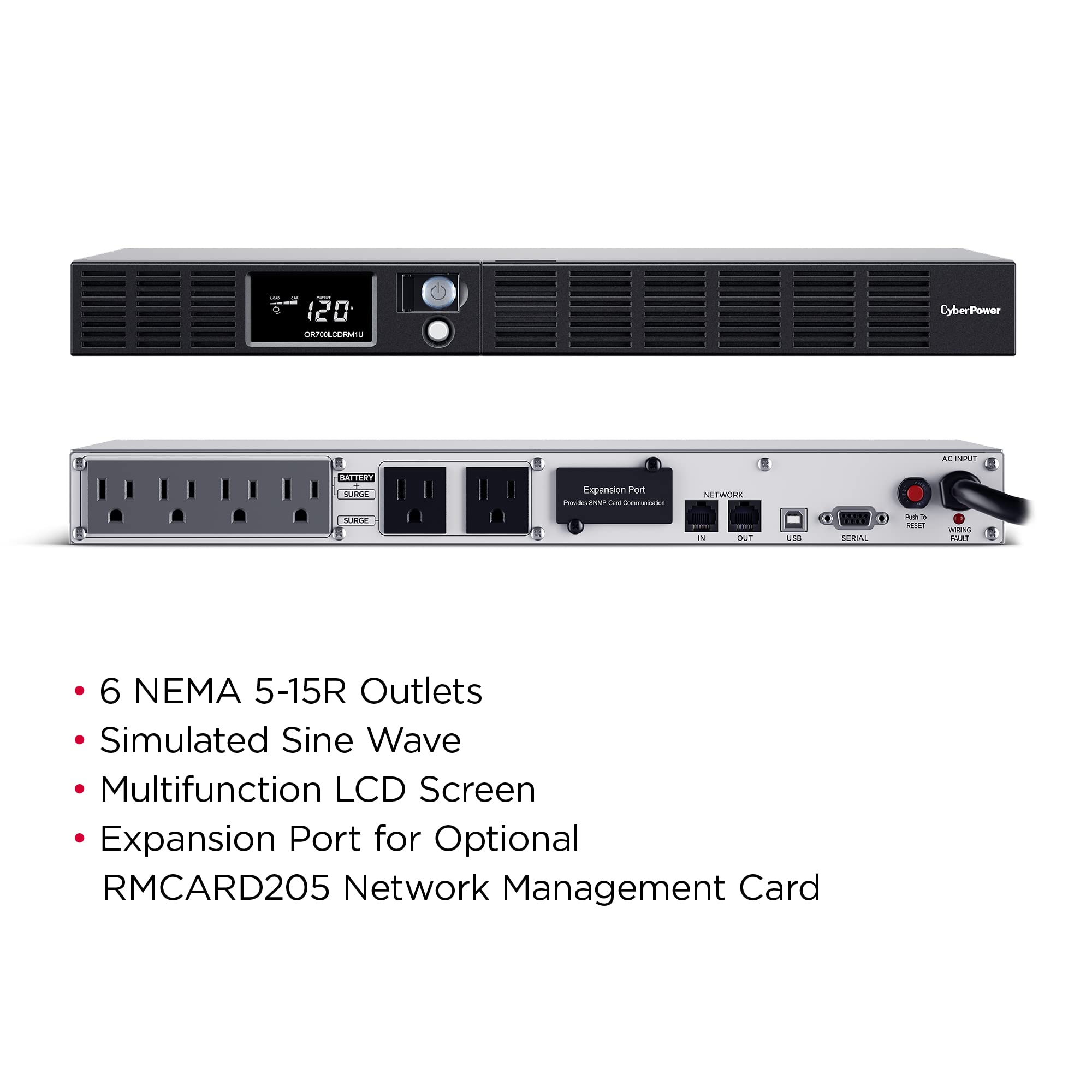 Foto 5 | Aplicación Inteligente Ups Cyberpower Or700lcdrm1u Lcd 700 Va/400 W 1u - Venta Internacional.