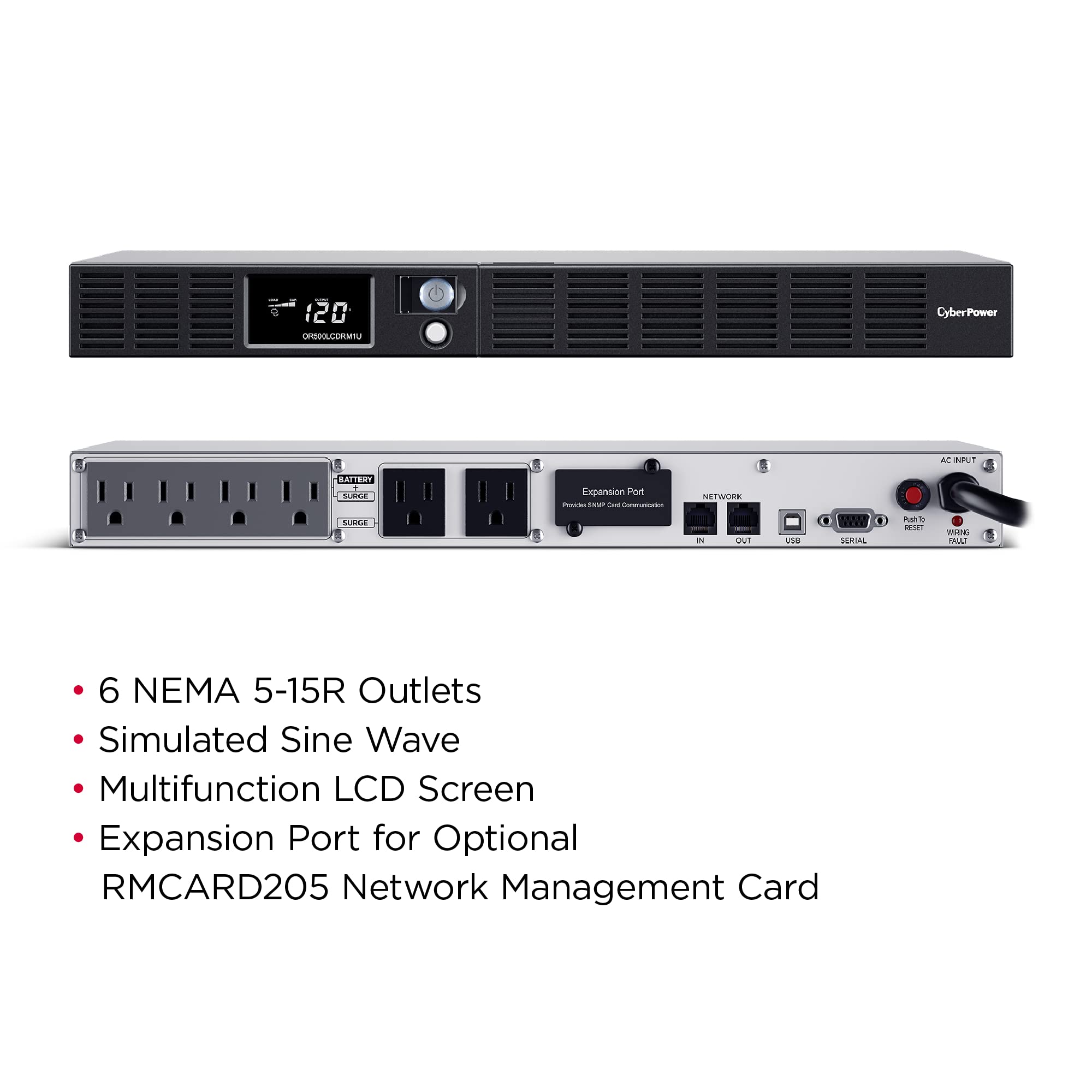 Foto 2 | Aplicación Inteligente Ups Cyberpower Or500lcdrm1u, Lcd, 500 Va/300 W, 1 U - Venta Internacional.