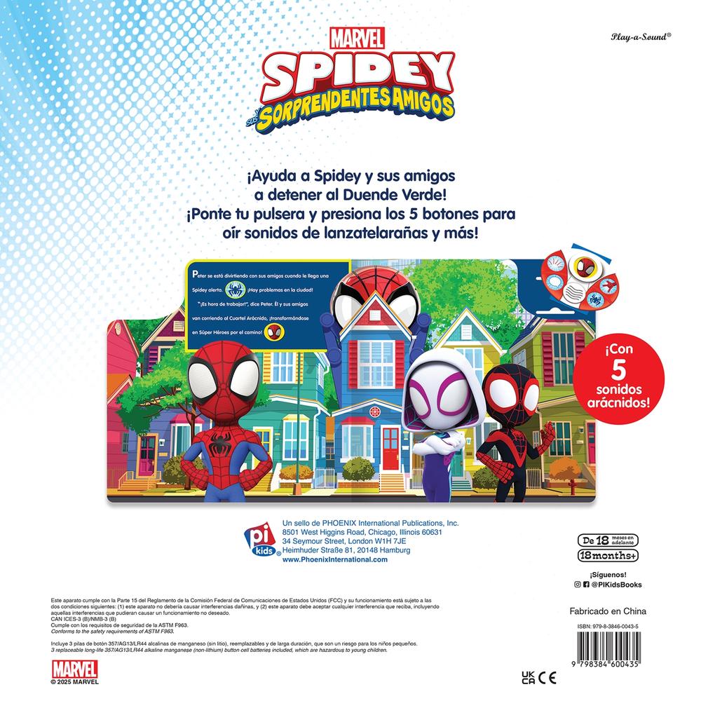 Foto 4 pulgar | Libro Con Pulsera Y 5 Sonidos ¡vamos Telarañas! Spidey Y Sus Sorprendentes Amigos