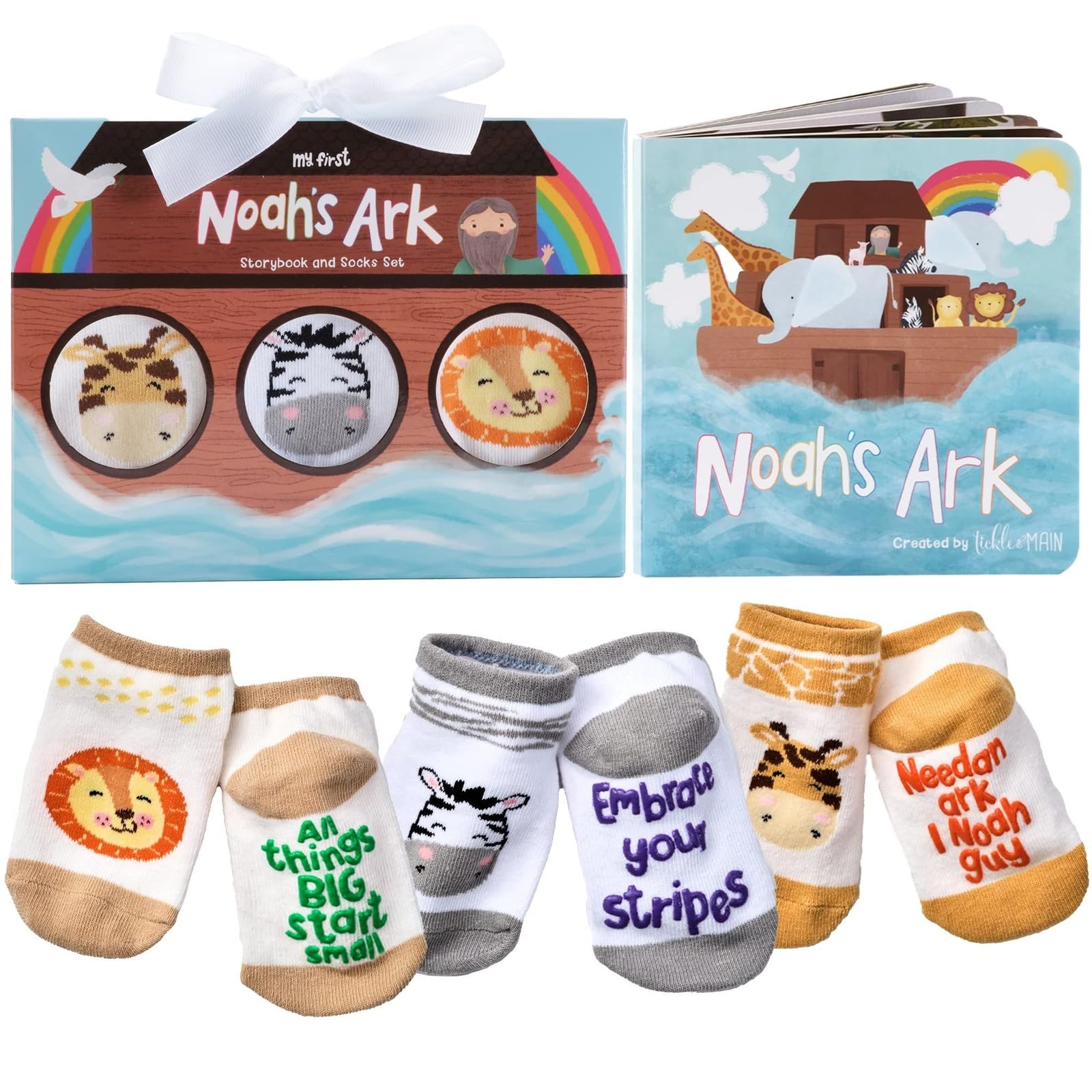 Foto 2 pulgar | Set de Libros Tickle & Main Noah's Ark + 3 Pares de Calcetines - Venta Internacional