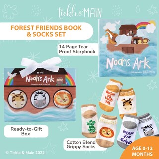 Foto 2 | Set de Libros Tickle & Main Noah's Ark + 3 Pares de Calcetines - Venta Internacional