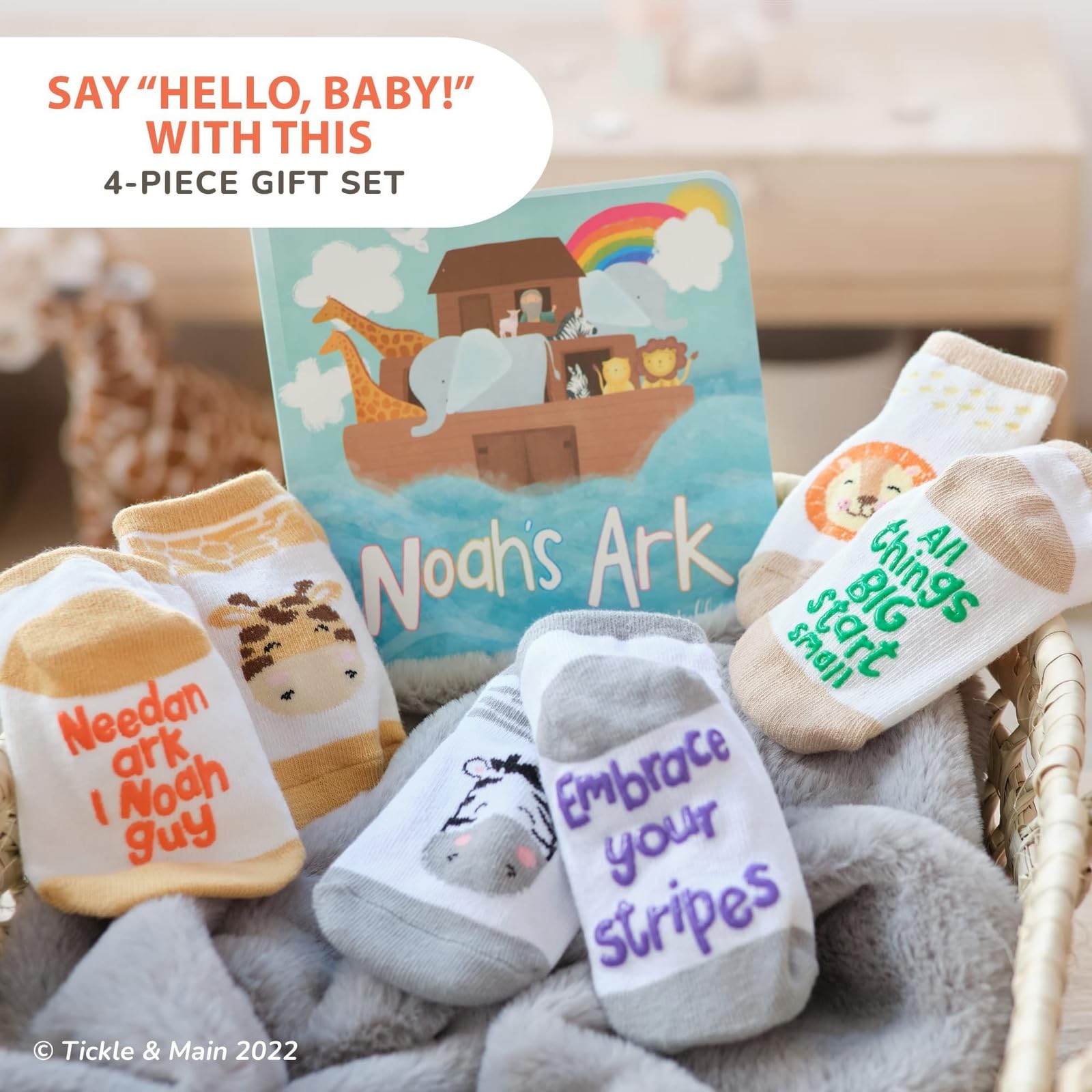 Foto 4 pulgar | Set de Libros Tickle & Main Noah's Ark + 3 Pares de Calcetines - Venta Internacional