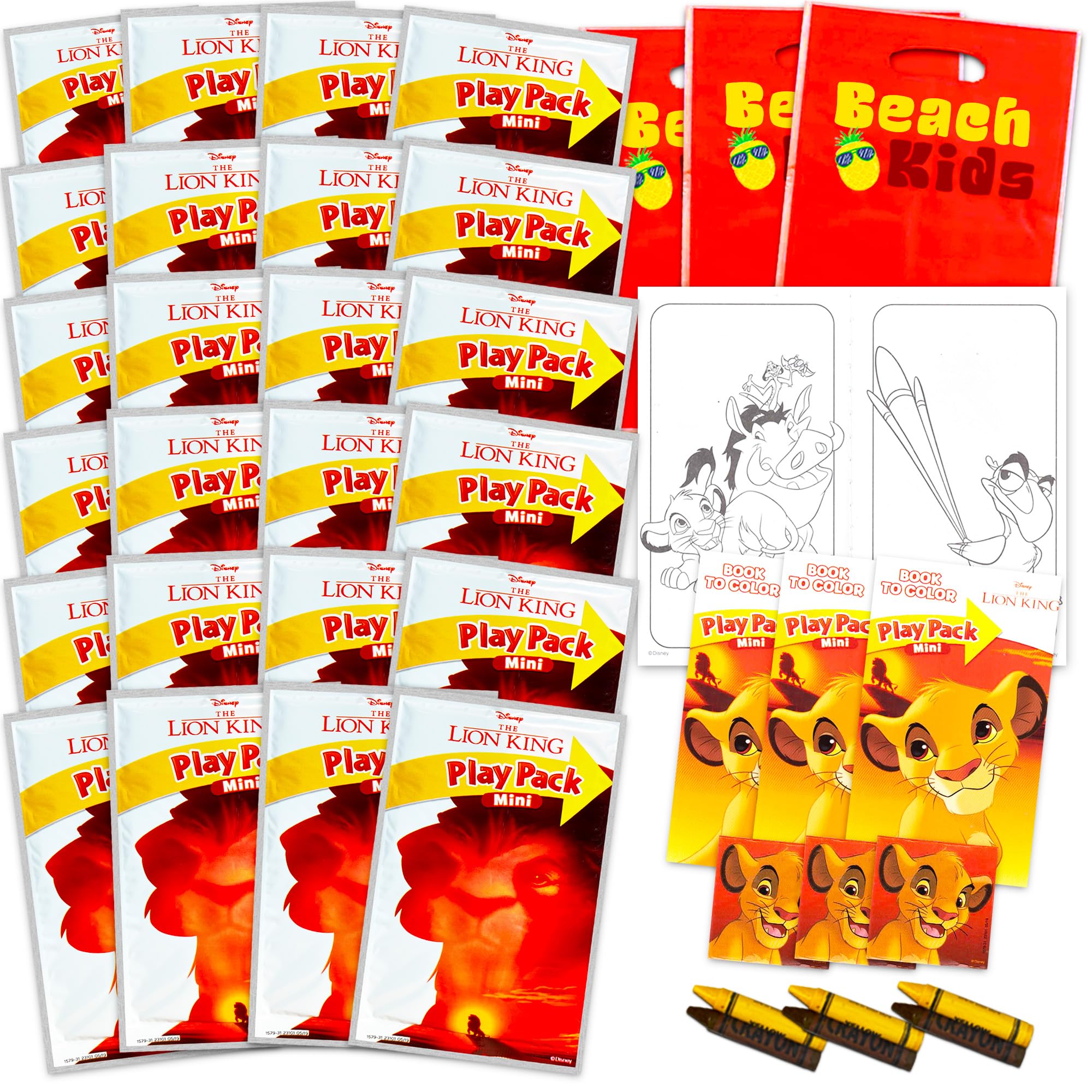 Paquete De Regalos Para Fiestas De Disney Lion King Con Pegatinas Y Colores - Venta Internacional.