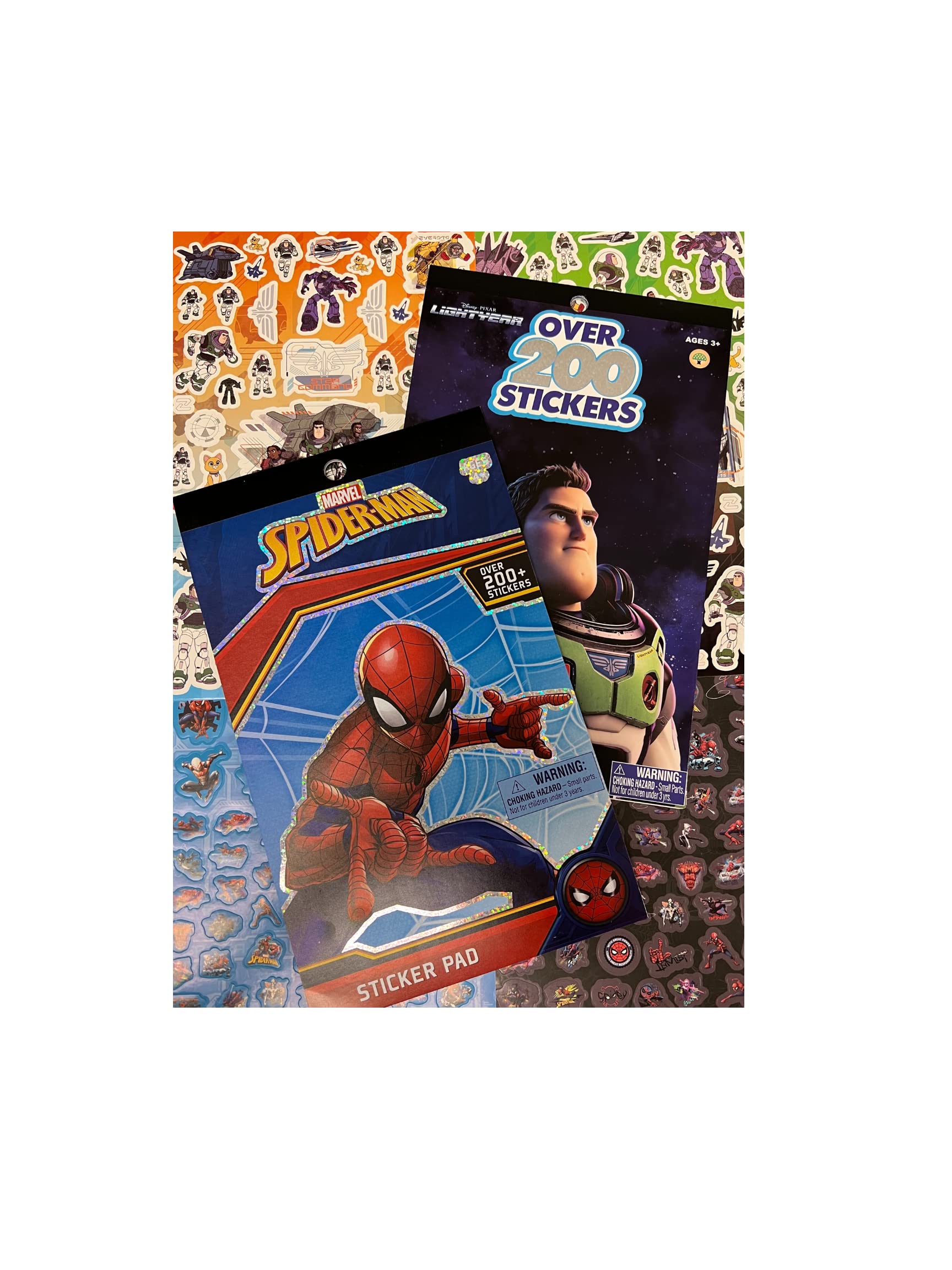 Libro De Pegatinas Disney Pixar Marvel Spiderman & Lightyear - Venta Internacional.