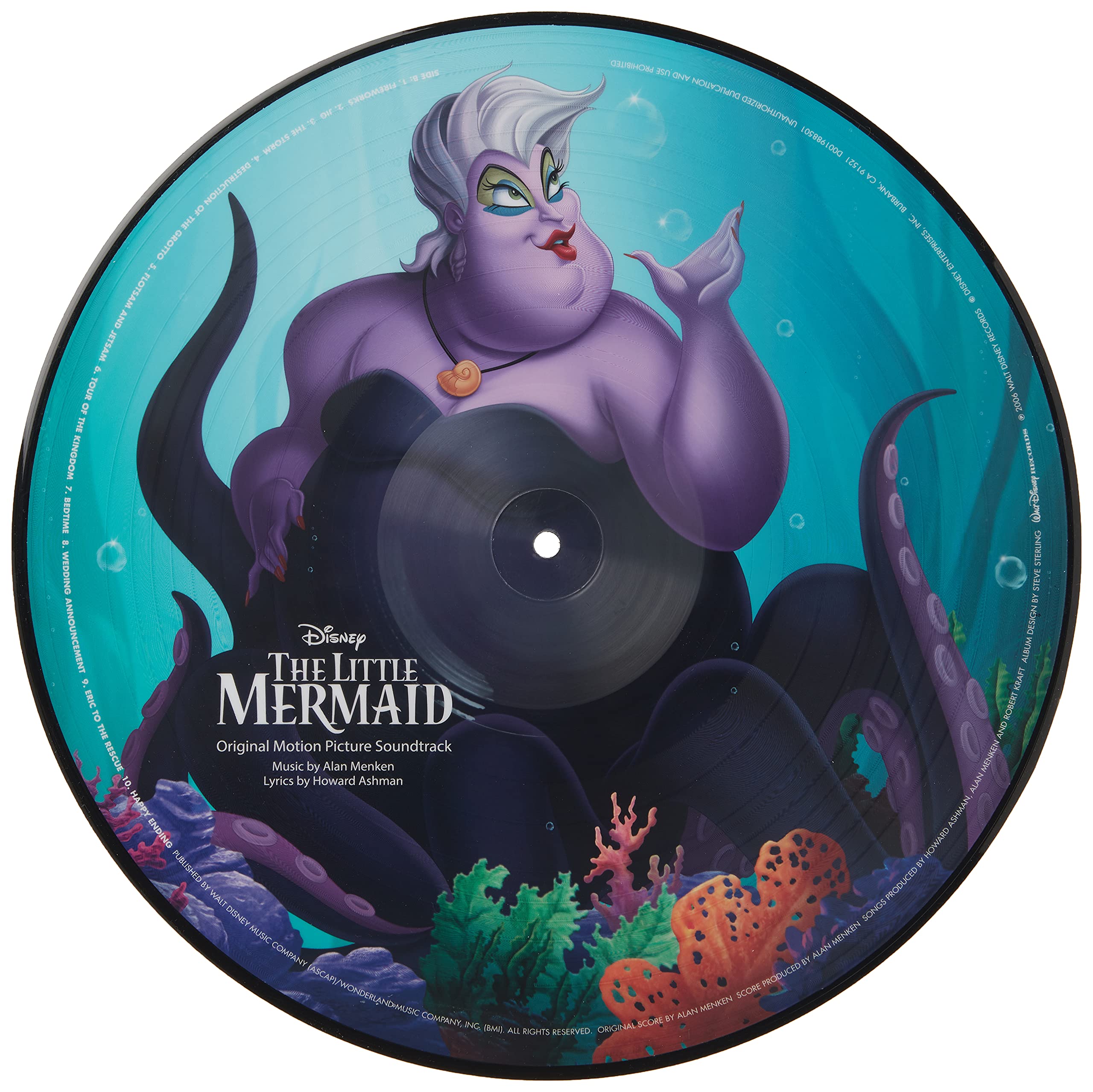 Foto 3 | Disco Lp De Vinilo Con Imágenes De Disney Little Mermaid, Edición Limitada - Venta Internacional.