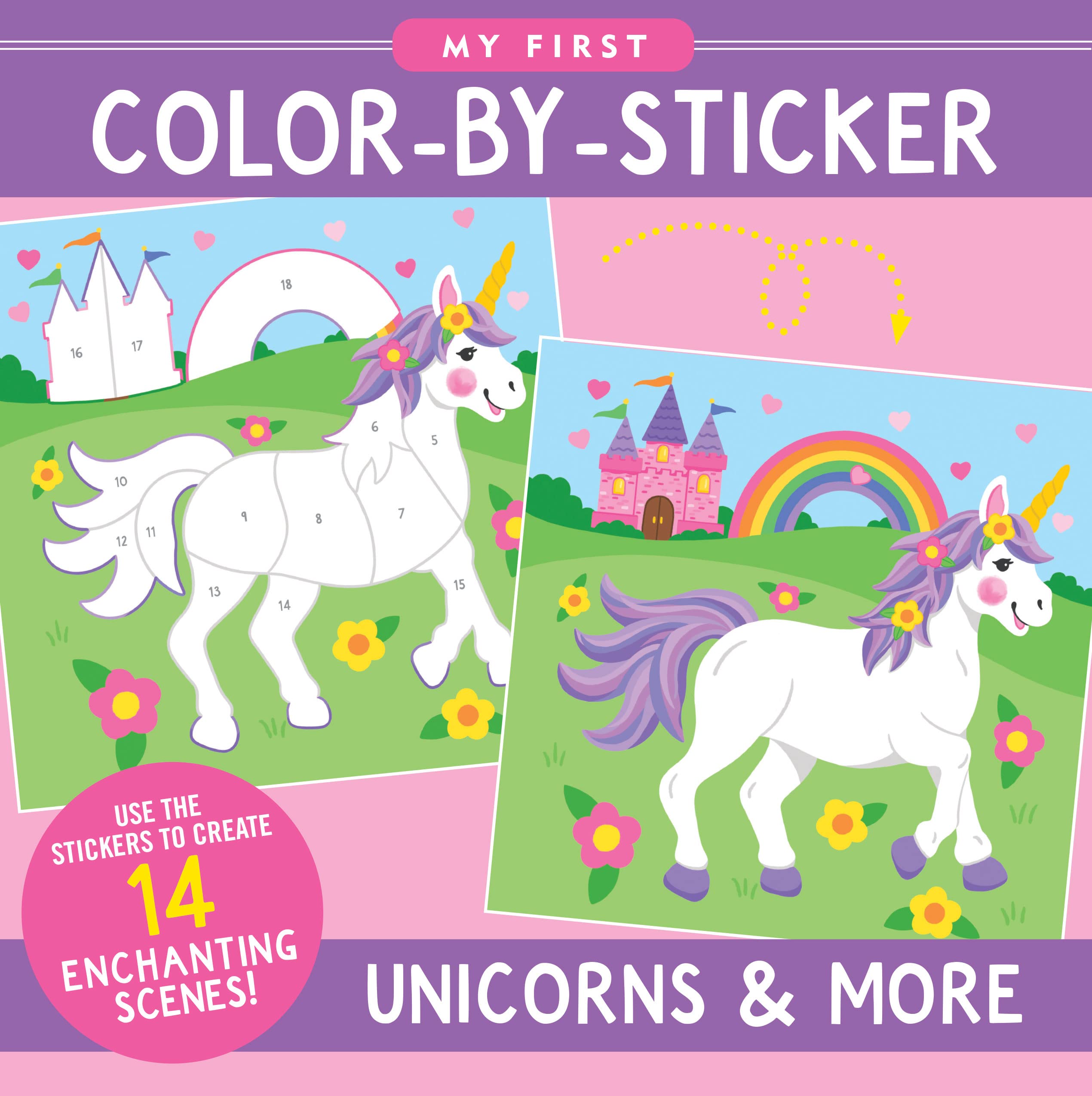 Foto 1 | Libro Para Colorear Con Pegatinas Peter Pauper Press Unicorns & More - Venta Internacional.