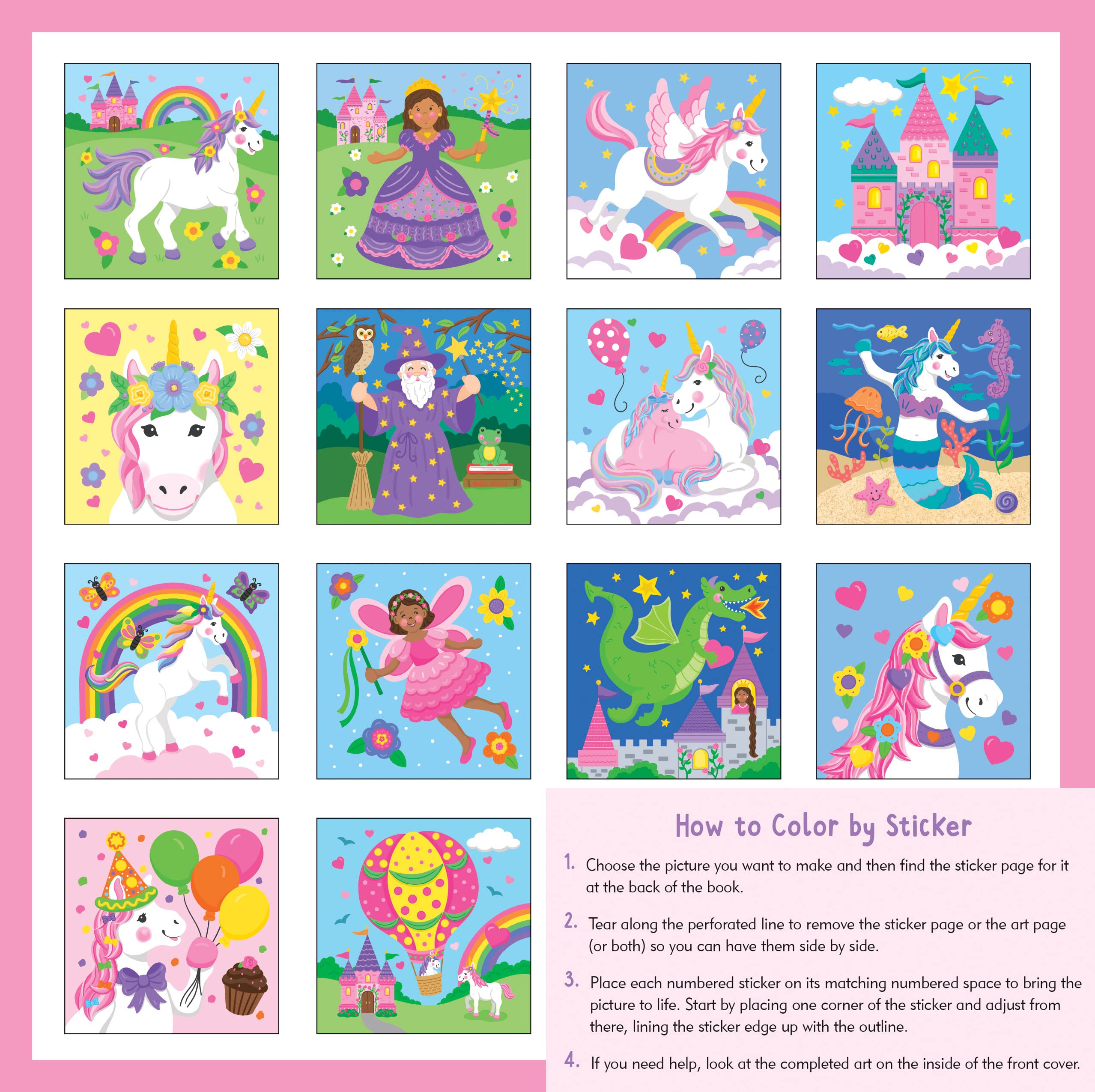 Foto 3 pulgar | Libro Para Colorear Con Pegatinas Peter Pauper Press Unicorns & More - Venta Internacional.