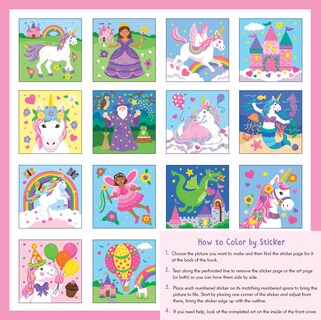 Foto 2 | Libro Para Colorear Con Pegatinas Peter Pauper Press Unicorns & More - Venta Internacional.