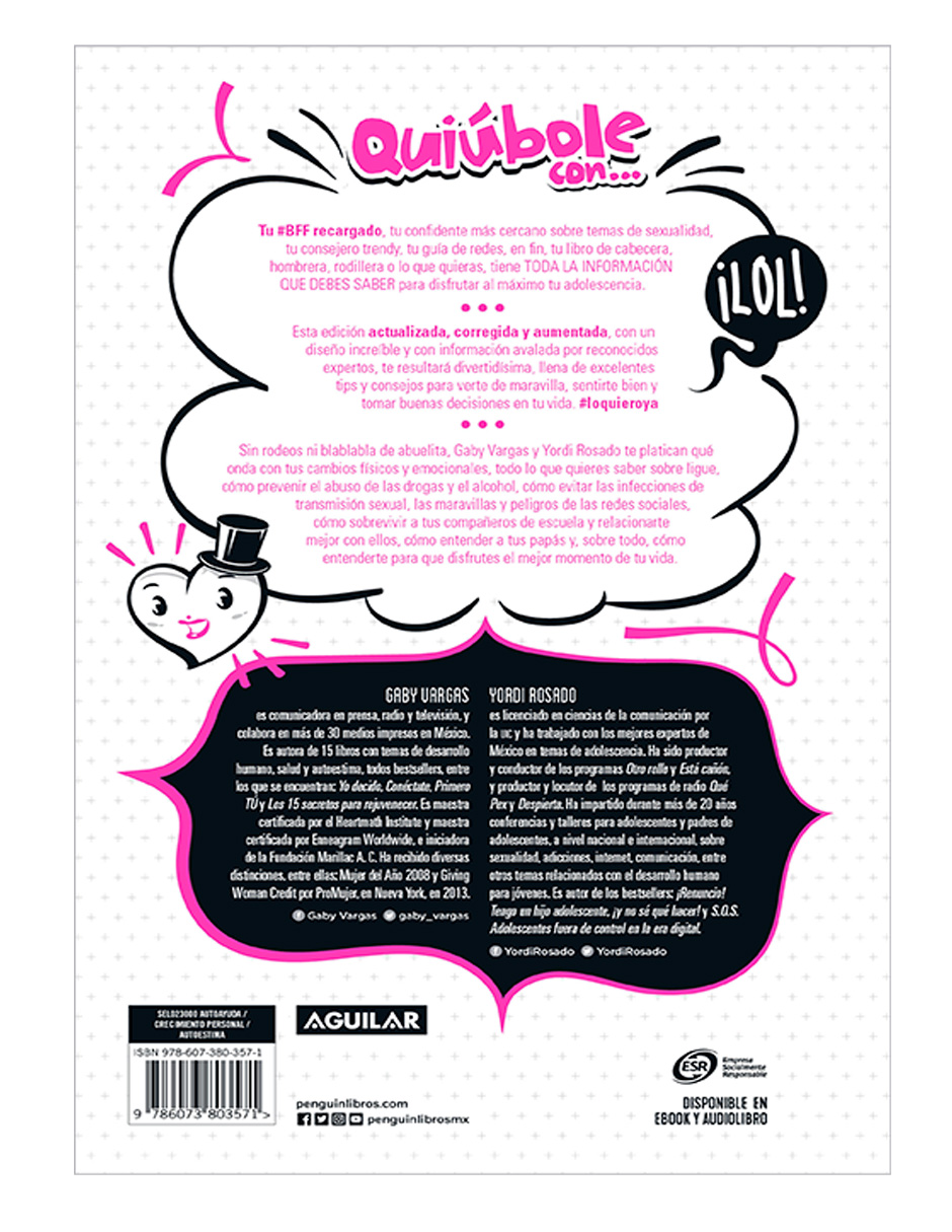 Foto 3 pulgar | Libro Quiúbole Editorial  Aguilar Autor Gaby Vargas y Yordi Rosado