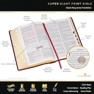 Foto 2 | Libro Christian Art Gifts Kjv Holy Bible Con Estampado Supergigante - Venta Internacional.