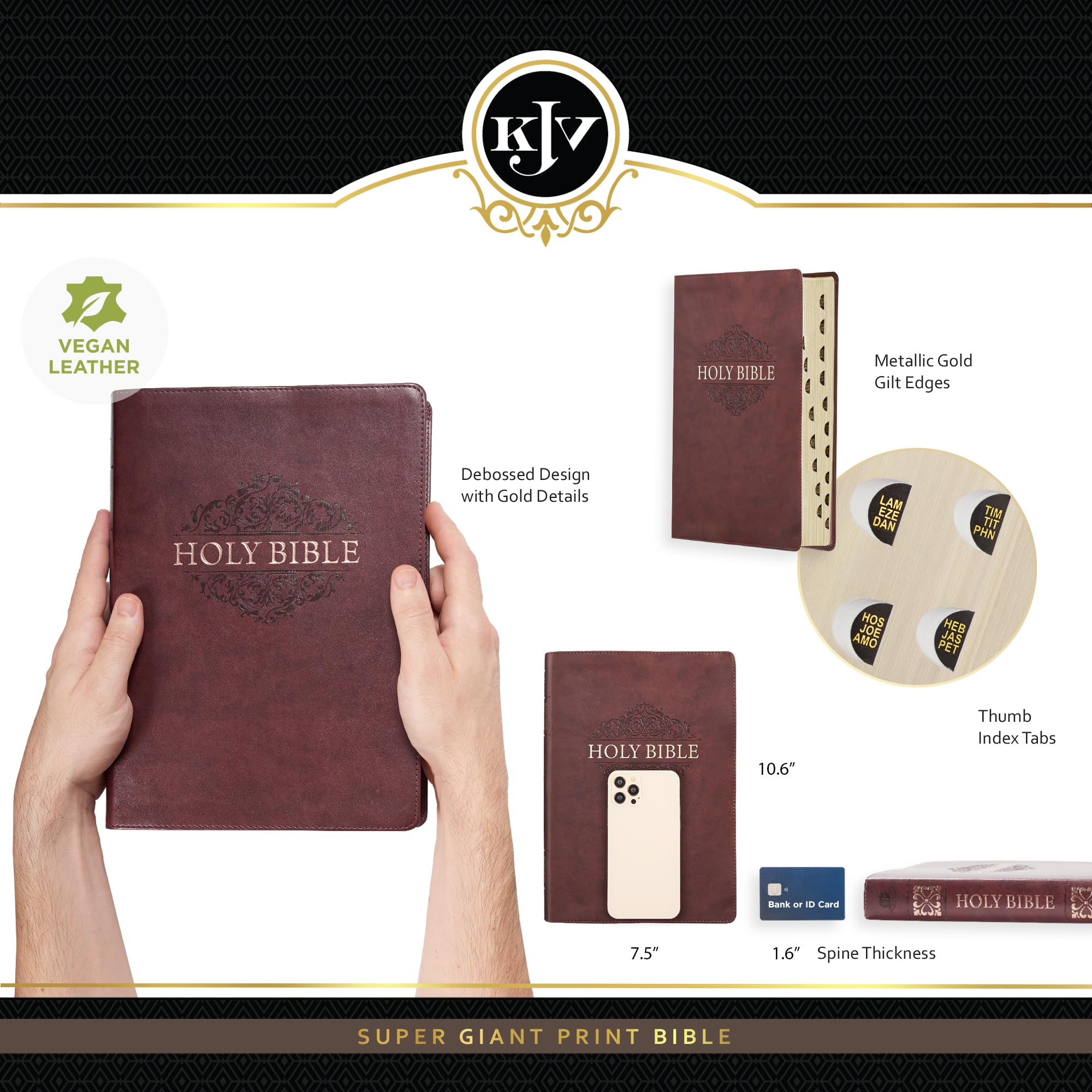 Foto 4 pulgar | Libro Christian Art Gifts Kjv Holy Bible Con Estampado Supergigante - Venta Internacional.