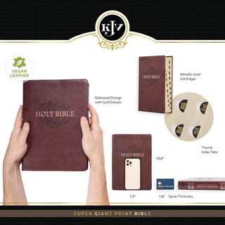 Foto 3 | Libro Christian Art Gifts Kjv Holy Bible Con Estampado Supergigante - Venta Internacional.