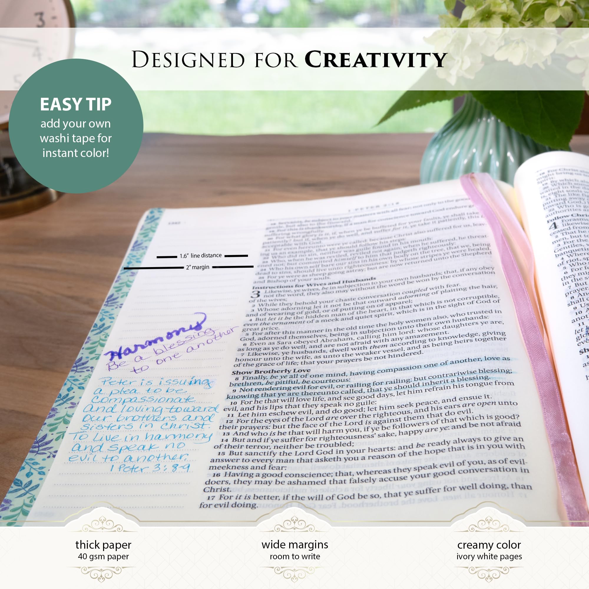 Foto 2 | Bible Christian Art Gifts Kjv, Piel Sintética Para Tomar Notas - Venta Internacional.