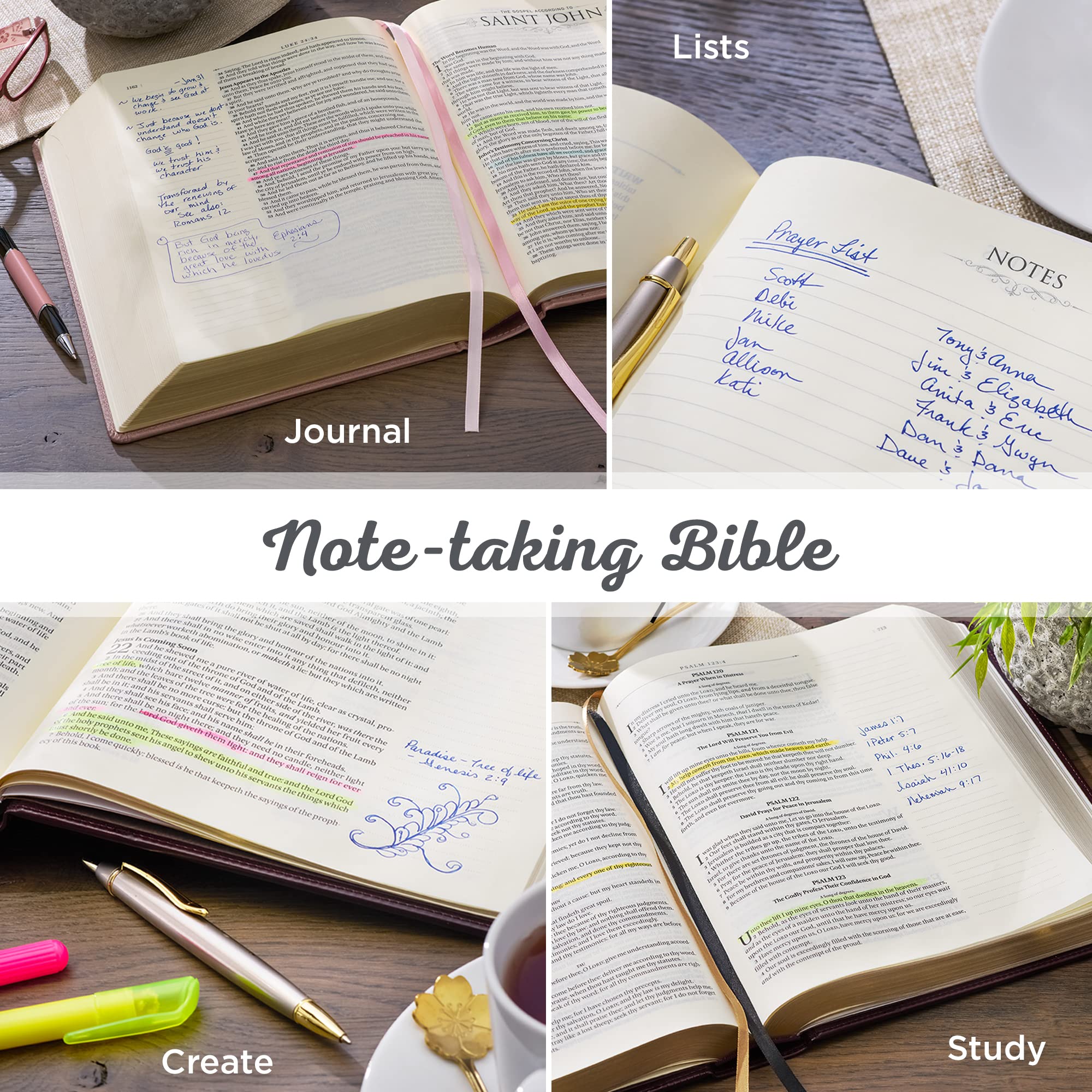 Foto 4 pulgar | Bible Christian Art Gifts Kjv, Piel Sintética Para Tomar Notas - Venta Internacional.