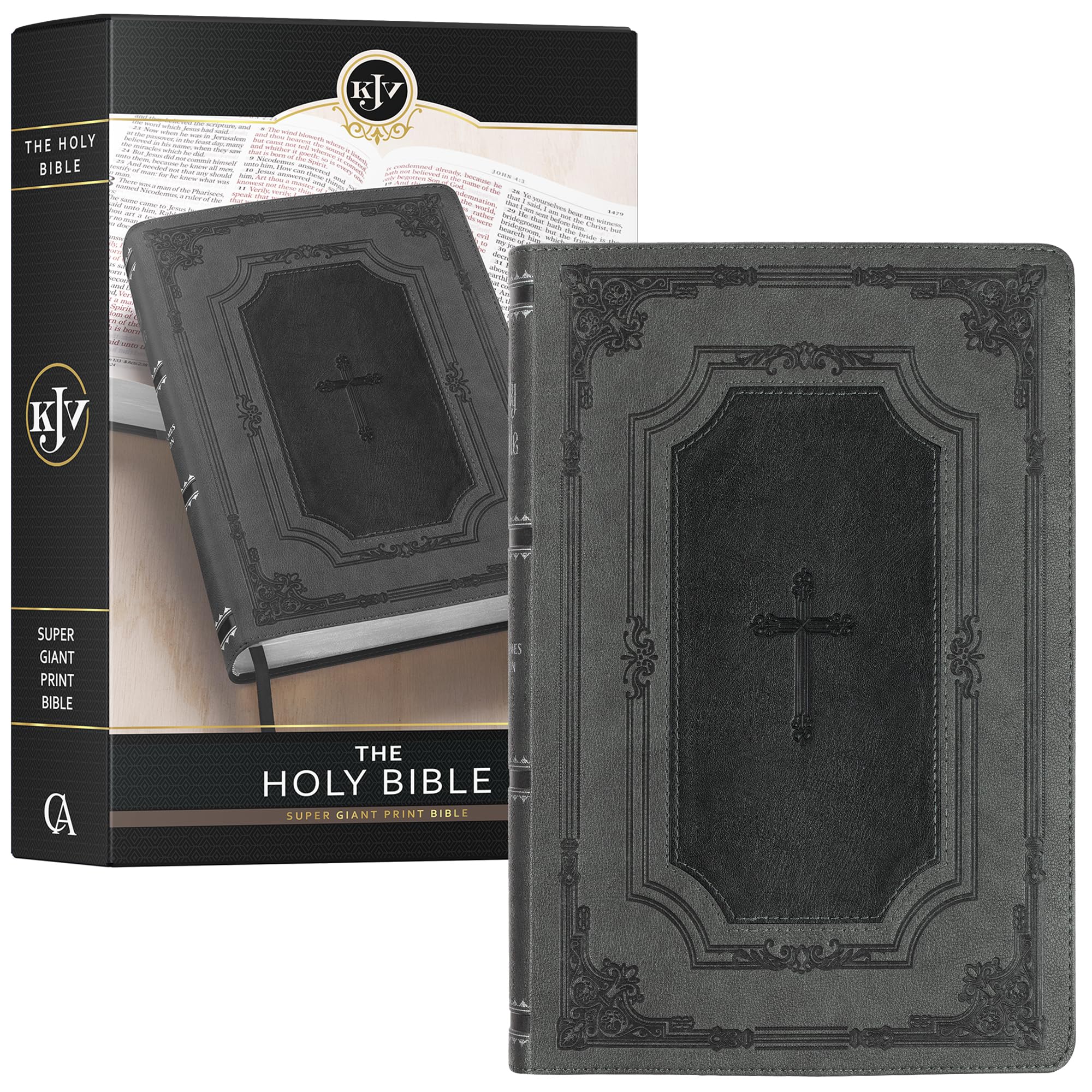 Cuero Sintético Con Estampado Supergigante De La Santa Biblia De Book Kjv - Venta Internacional.