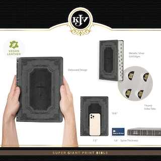 Foto 3 | Cuero Sintético Con Estampado Supergigante De La Santa Biblia De Book Kjv - Venta Internacional.