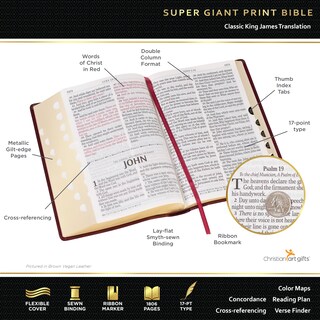 Foto 2 | Libro Christian Art Gifts Kjv Holy Bible Con Estampado Supergigante - Venta Internacional.