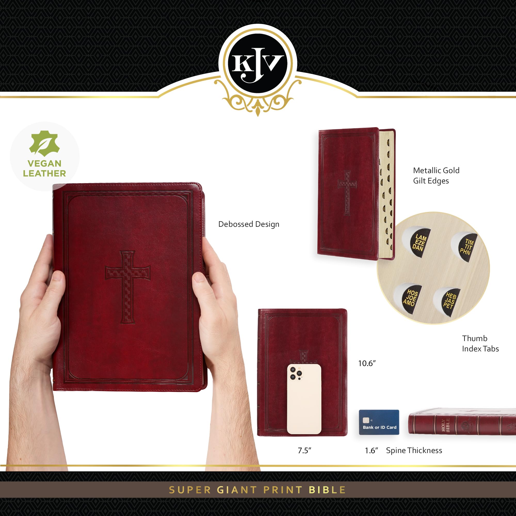Foto 4 pulgar | Libro Christian Art Gifts Kjv Holy Bible Con Estampado Supergigante - Venta Internacional.