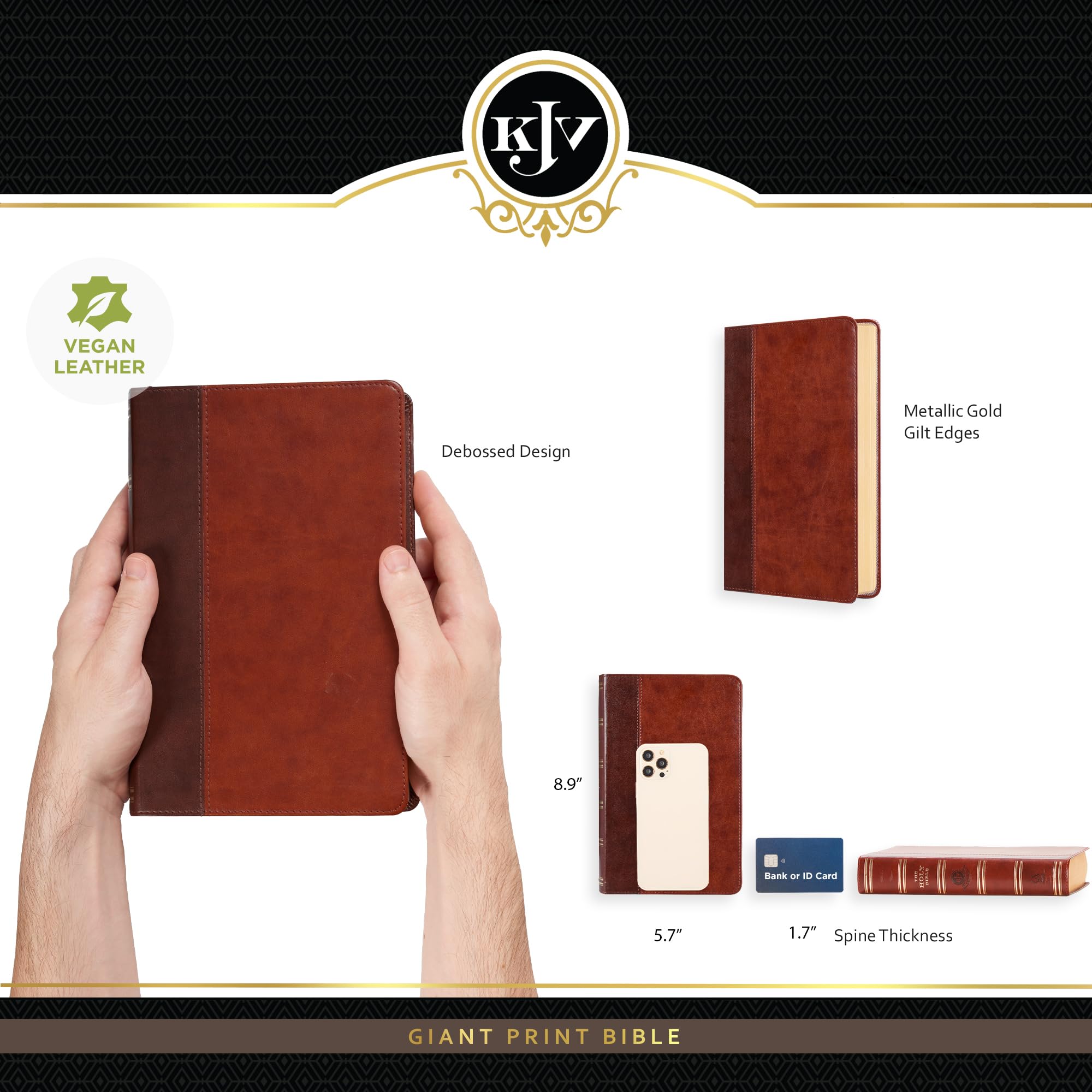 Foto 4 pulgar | Bible Christian Art Gifts Kjv Con Estampado Gigante De Piel Sintética Estándar - Venta Internacional.