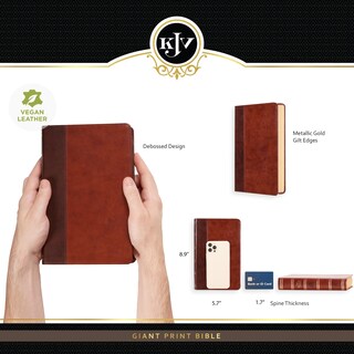 Foto 3 | Bible Christian Art Gifts Kjv Con Estampado Gigante De Piel Sintética Estándar - Venta Internacional.