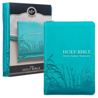 Foto 1 | Bible Christian Art Gifts Kjv Deluxe Gifts, Regalo Con Índice De Pulgar, Turquesa - Venta Internacional.