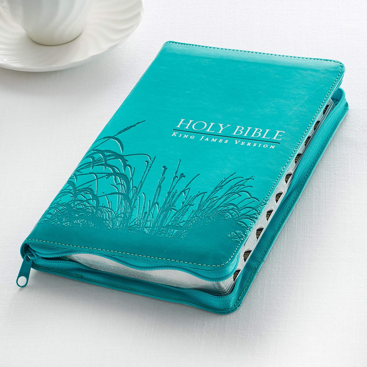Foto 7 pulgar | Bible Christian Art Gifts Kjv Deluxe Gifts, Regalo Con Índice De Pulgar, Turquesa - Venta Internacional.