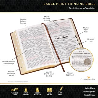 Foto 2 | Impresión Grande Delgada De Bible Christian Art Gifts Kjv - Venta Internacional.