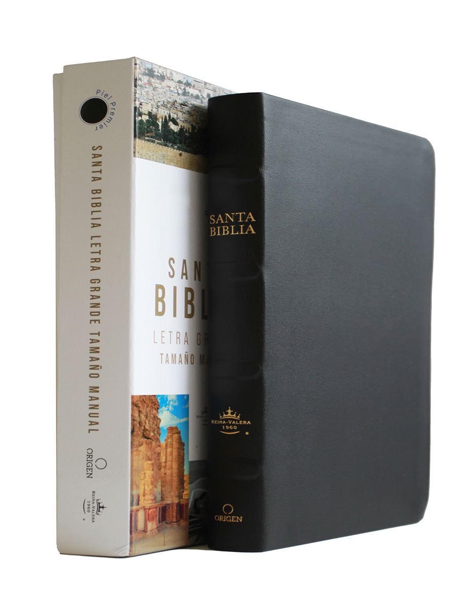 Biblia Rvr 1960 Letra Grande Tamaño Manual Edición: Piel Premier, Negro