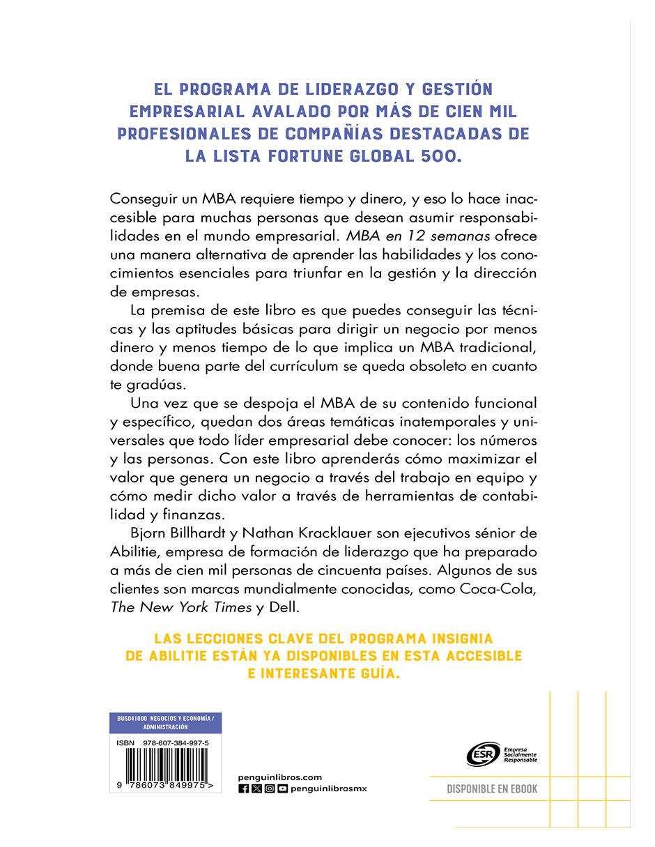 Foto 3 pulgar | Libro Mba En 12 Semanas Editorial Conecta Autor Anathan Kracklauer, Libro Mba En 12 Semanas,bjorn Billhar